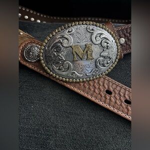 Nocona custom made Men's/unisex Brown western belt 36